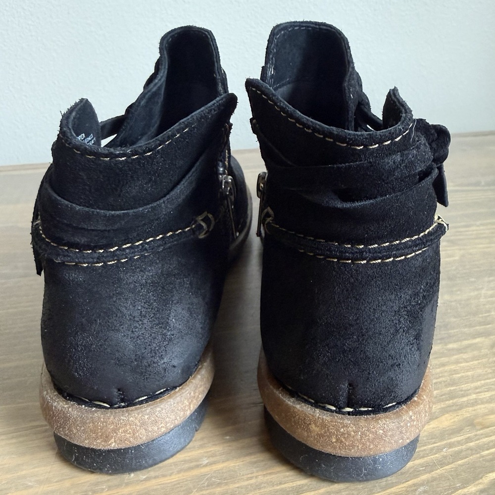 Born‎ Womens 8/39 Black Leather Tarkiln Round Toe Ankle Booties Comfort Shoes - Picture 5 of 8